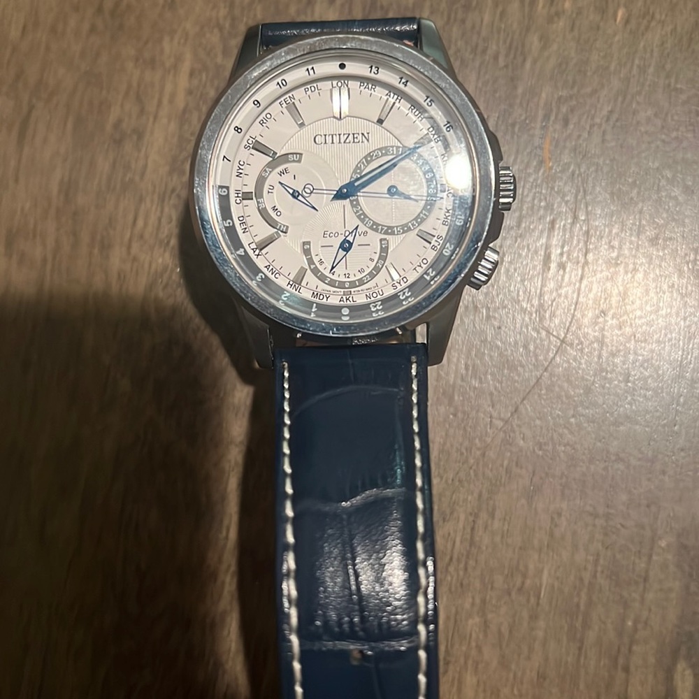 Citizen Eco Drive Watch with blue leather strap
